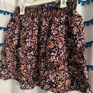 Floral ruffled skirt